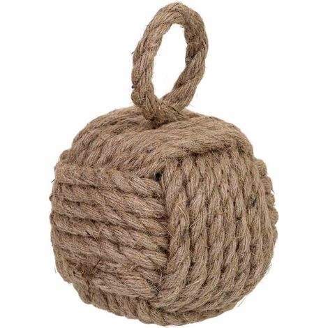 Tope de puerta de algodón beige 14x14x27h cm