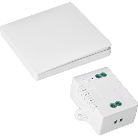 Kit récepteur sans fil pour interrupteur mural à télécommande auto-alimentée, compatible avec lampes à incandescence et halogènes. (1/5)