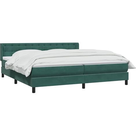 vidaXL Giroletto a Molle con Materasso Verde Scuro 180x220 cm Velluto (1/5)