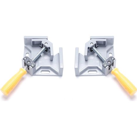 2 Pinces d'angle 90° en aluminium, étau de soudage à mâchoire rotative ajustable, pour menuiserie et bricolage, lot de 2 serre-joints d'équerre (1/5)