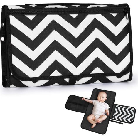 Cambiador portátil, bolso para pañales, alfombra cambiador, plegable, lavable (1/4)