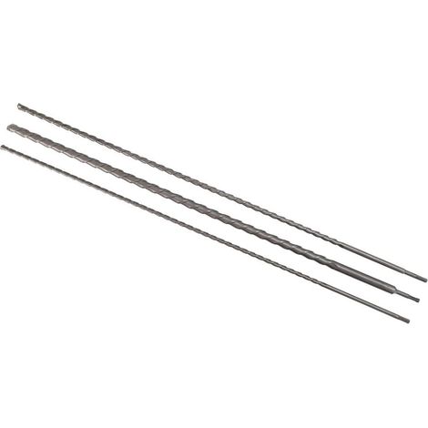 Bgs Technic – Coffret de 3 forets trépan SDS – Longueur 1000 mm – Diamètres 12/16/24 mm – Pour béton armé et maçonnerie