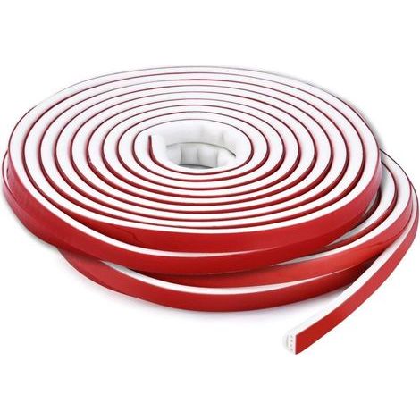 Silicone Rubber Weather Strip, Multi-Hole Seal Design Strip for Doors and Windows, Professional Self-Adhesive Waterproof Soundproof Dustproof Windproof, 12M (Type D, White) (1/4)