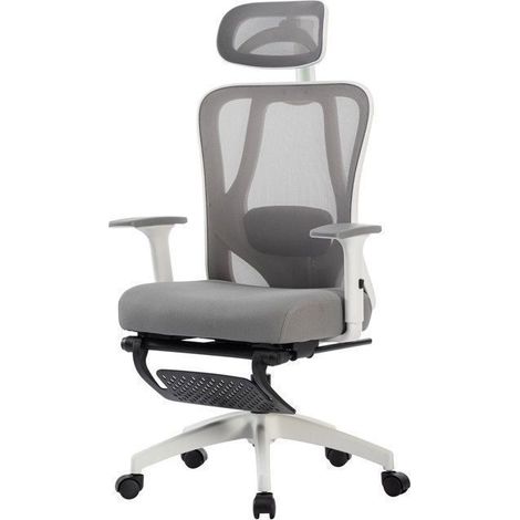Sillón ergonómico - Sevencomfort - Asiento ajustable - Soporte lumbar - Carga 200KG - Gris