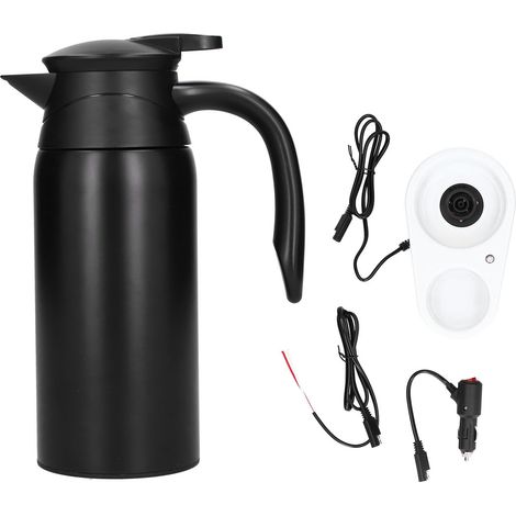 Bouilloire électrique 800ml portable - Grande capacité, isolation thermique, design noir mat pour voiture et voyages (1/5)