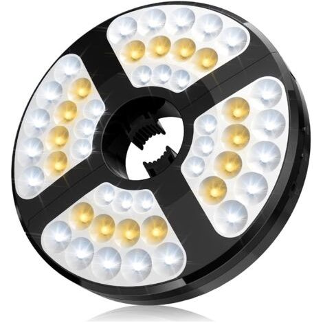 Pr Lampes 48 LED Rechargeable Lumiere de Parasol, avec 3 Modes d'Éclairage 72 Heures Luminaire sans Fil Réglable pour Parasol de Jardin Terrasse Patio Extérieure Tente Camping (1/5)