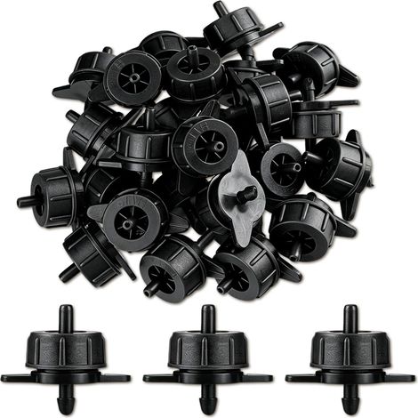 Arrosage Goutte à Goutte 50 Pièces, Goutteur 4 L/h, Goutteur Arrosage Goutte à Goutte, Goute a Goute Arrosage Exterieur 33 x 39 mm (1/4)