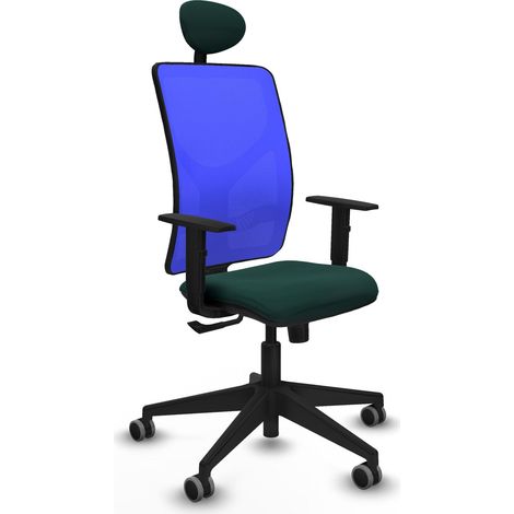 Silla de oficina piqueras y crespo Motilla azul malla y cuero sintético (1/2)