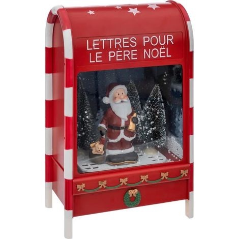 Décoration Lumineuse de Noël "Boîte aux lettres" 40cm Rouge (1/2)