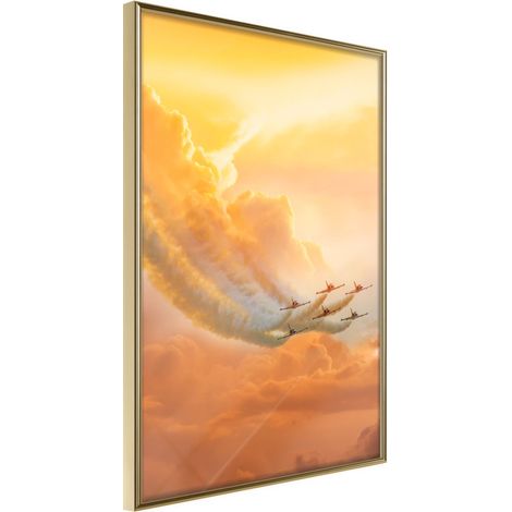 Affiche Murale Encadrée "Flight Formation" 40 x 60 cm Or (1/2)