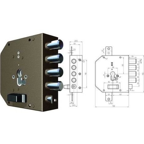 Serratura Sicura Semplice Dx Cilindro  2050Pe Mc Cr
