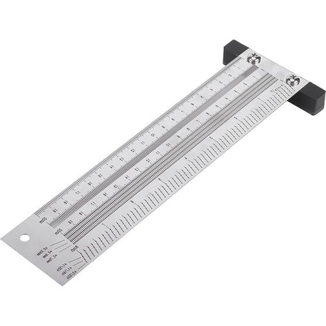 Règle de traçage de haute précision en acier inoxydable, 20 cm (8 pouces), règle de dessin pour le travail du bois, outil de mesure (1/5)
