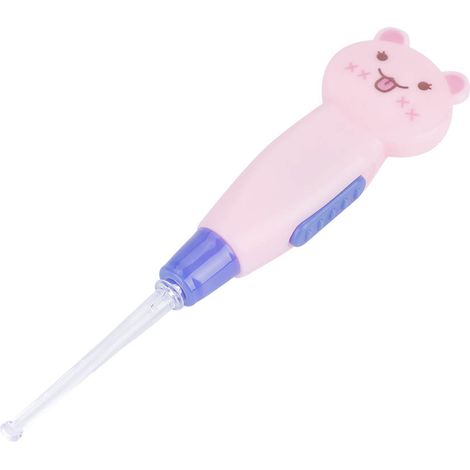 Lampe torche LED dessin animé mignon cure-oreilles avec pince et cuillère nettoyante, rose chat (1/5)