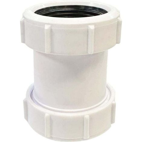SUPERTOOL Connettore a compressione da 1/2" 40mm, raccordo dritto per tubo di scarico in PVC per vasca da bagno, lavello da cucina, piatto doccia, bagno (1 pezzo) - Crezuo