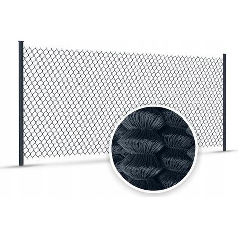 Grillage de clôture en acier galvanisé anthracite tissé 1,50 x 10 m (1/2)