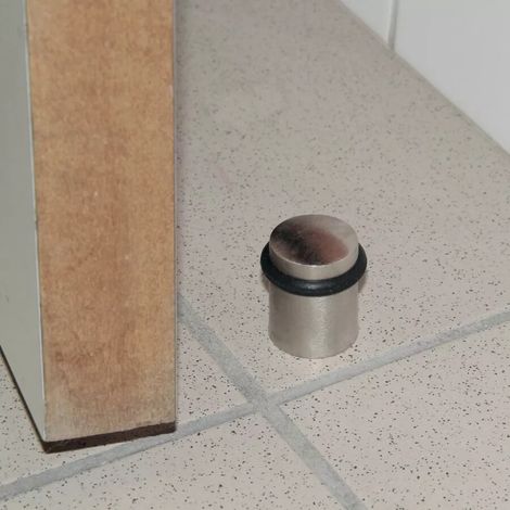 Butée De Porte Zamak Nickelé Mat, Fixation Sol - Cadap
