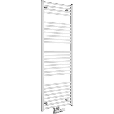 Radiateur de salle de bain DIRECT avec raccordement latéral 450x1320 mm, blanc (1/2)