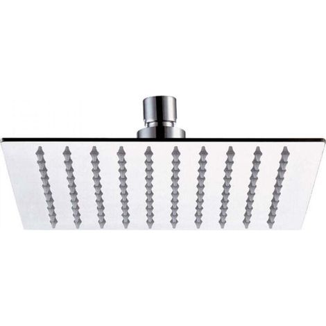 4" (10 cm) quadratischer Duschkopf aus Stahl mit Standard-Schwenkanschluss -
