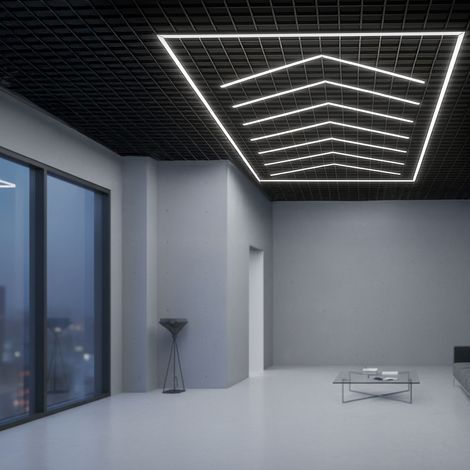 IluminaShop - Regleta LED Hexagonal Angulo 384W IP30  Blanco Frio 6000K (1/3)
