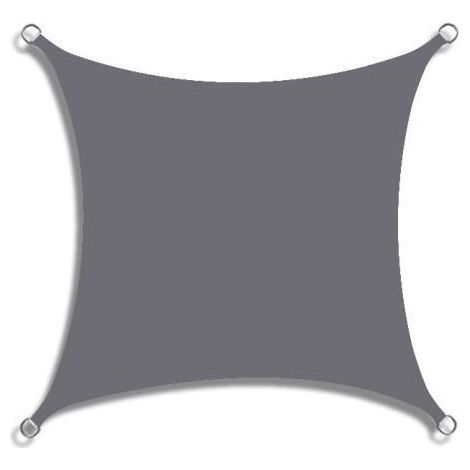 2 x 2 m Voile d'ombrage, Toile tendu, Protection salaire extérieure, Respirant, pour Balcon, terrasse, Jardin, Anthracite(Gris) (1/5)