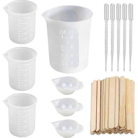 Gobelets doseurs en silicone pour résine époxy, récipients pour moulage de résine --- (1/5)