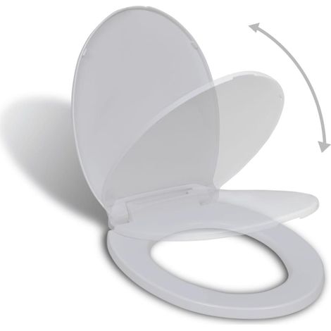 Sedile WC ovale bianco con chiusura ammortizzata 020002889
