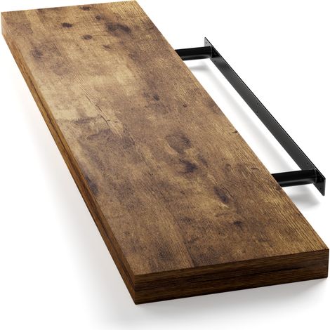 Mensola da parete 90cm rovere scuro con supporto