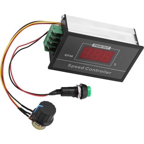 PWM-Drehzahlregler für Gleichstrommotoren (6–60 V, 12 V, 24 V, 36 V, 48 V, 30 A) mit Start/Stopp-Schalter (1/5)