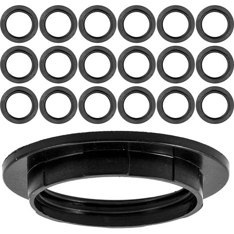 Anneau de Fixation D’abat-jour E27 Noir en Plastique, 20 Pièces Abat-jour E27, Chandeliers et Suspensions, Lot de Rechange, Montage Simple, Forme Stable (1/5)