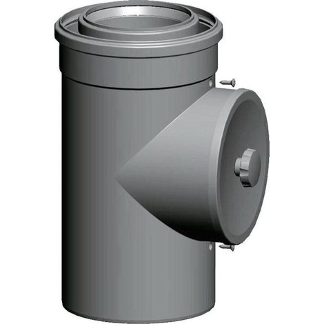 Tube d'échappement / ventilation blanche pour loup, à emboîter avec ouverture de révision DN110/160 L : 250 mm