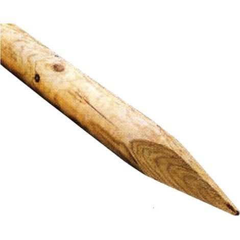 Centrale Brico – Poteau en bois pour clôture 6x100 cm – Finition beige naturelle – Diamètre 60 mm – Pour terrains accidentés – Emballage recyclable