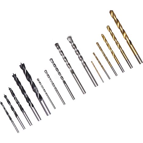 16-teiliges HSS-Spiralbohrer-Set für Holz-, Zement- und Metallbearbeitung, Maurer- und Holzbearbeitung, Elektrowerkzeug-Zubehör (1/5)