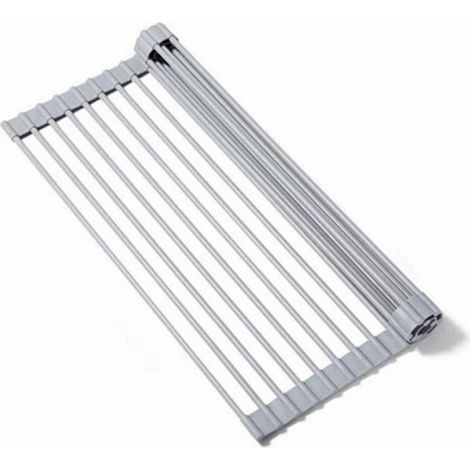 Egouttoir à assiettes pliable séchage au grill 18 tubes en silicone séchoir à fruits et légumes multifonctionnel 44.533cm-1pc (1/5)