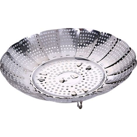 Vegetable Steamer Basket, Foldable Vegetable Steamer Basket with 4 Stainless Steel Legs, Diameter 14-23 cm for Cooking Vegetables and Food or Basket (1/5)
