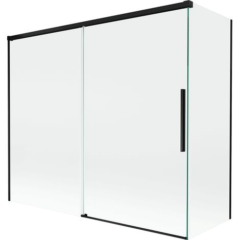 Mexen Rox paravento doccia a 2 ante scorrevoli 180 + 80 x 150 cm, trasparente, nero - 8C9-180-080-70-00