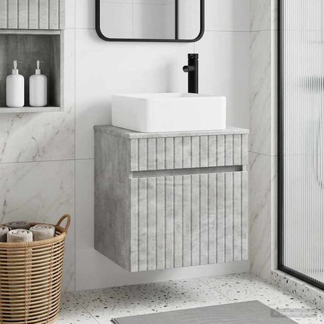 Vanidad de lavabo montada en la pared Gris Hormigón