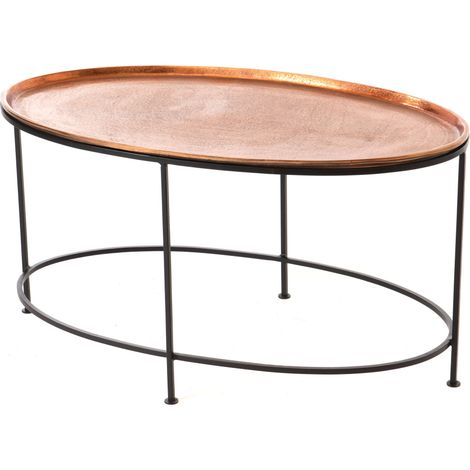 Amadeus - Table basse ovale en cuivre L85 cm (1/2)