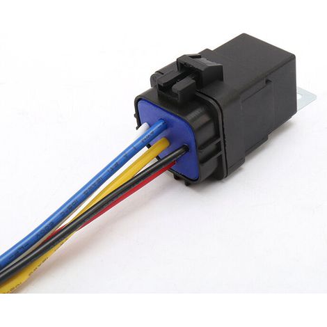 Relais automobile intégré étanche à 5 broches, 24 V 5 broches 40 A/30 A, 24 V 5 broches 40 A/30 A, relais intégré étanche à 5 broches 24 V, 40/30 A pour usage automobile. (1/4)