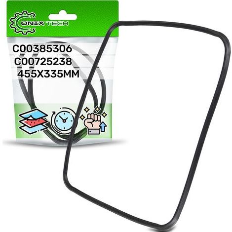 Rubber Oven Seal, 455x335 mm, 4 Hooks, Heat Resistant, For Indesit Whirlpool (1/5)