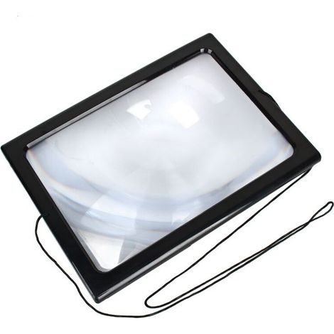 Grande page A4 mains libres 3x loupe avec lumière LED loupe de lecture Gdel (1/5)
