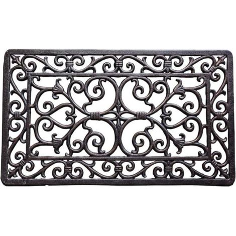 Decorative Cast Iron Doormat Scraper, Boot Mat, Shoe Scraper, Entrance Mat, Stable Metal Base, Removes Mud Before Entering, Style 4 (1/5)
