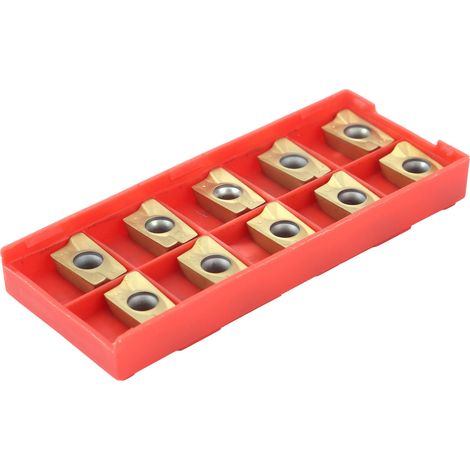 Lot de 10 plaquettes de fraisage APMT1604 en carbure cémenté avec revêtement jaune, accessoire pour l'usinage (1/5)