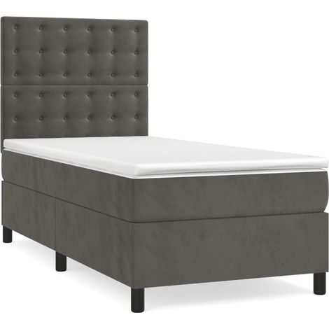 Maison Exclusive - Boxspringbett mit Matratze Dunkelgrau 100x200