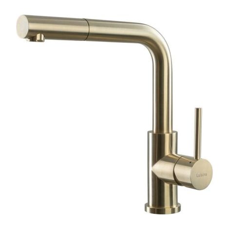 Mitigeur de cuisine inox doré – Bec pivotant – Douchette extractible simple jet – Hauteur sous bec 255 mm – Débit 8,51 L/mn – Luisina - RC304DO (1/3)