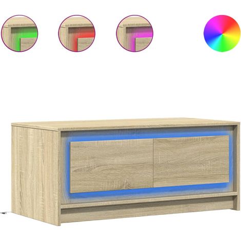 Maison Exclusive - LED-Couchtisch Sonoma-Eiche Holzwerkstoff