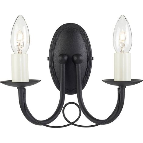 Elstead Minster - 2 Light Indoor Candle Wandleuchte Schwarz, E14 (1/5)