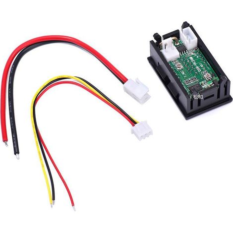 (Rouge et bleu 10 A) Voltmètre et ampèremètre numérique CC à double affichage LED 0-100 V 10 A avec réglage fin (1/5)