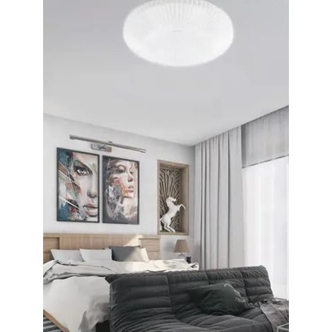 Trade Shop - DECKENLEUCHTE 60 WATT RUND GESTREIFT KALTLICHT 6500K FST-50A60086 49CM - (1/4)