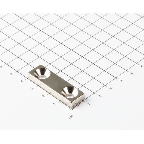 Magna-C Neodym-Blockmagnet 40x12x5mm mit konischer Senkung