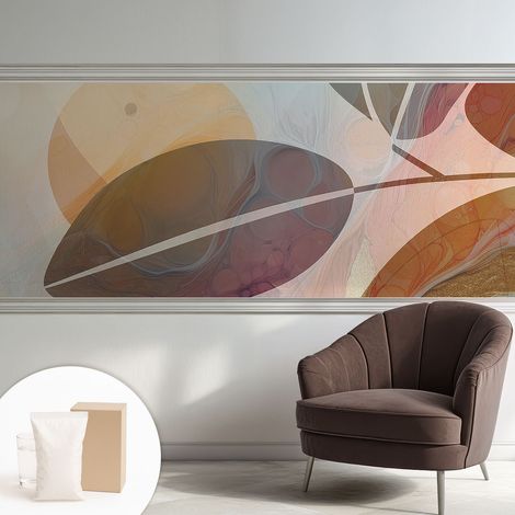 Carta Da Parati - Fotomurale In Vlies - per Decorazione pareti - Per La Cucina Camera Da Letto Per La Soggiorno Foglie armoniche 250x104 cm (1/5)